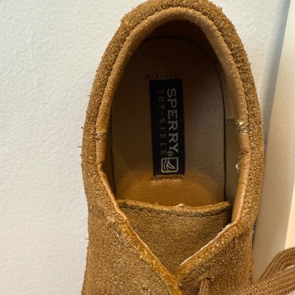 Sperry Top-Sider Tevin 13.5 Boys Tan Suede Lace-Up Shoes With Brown Rubber Sole - Picture 5 of 7